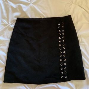 Black Tie Up Skirt w/ Zipper in Back